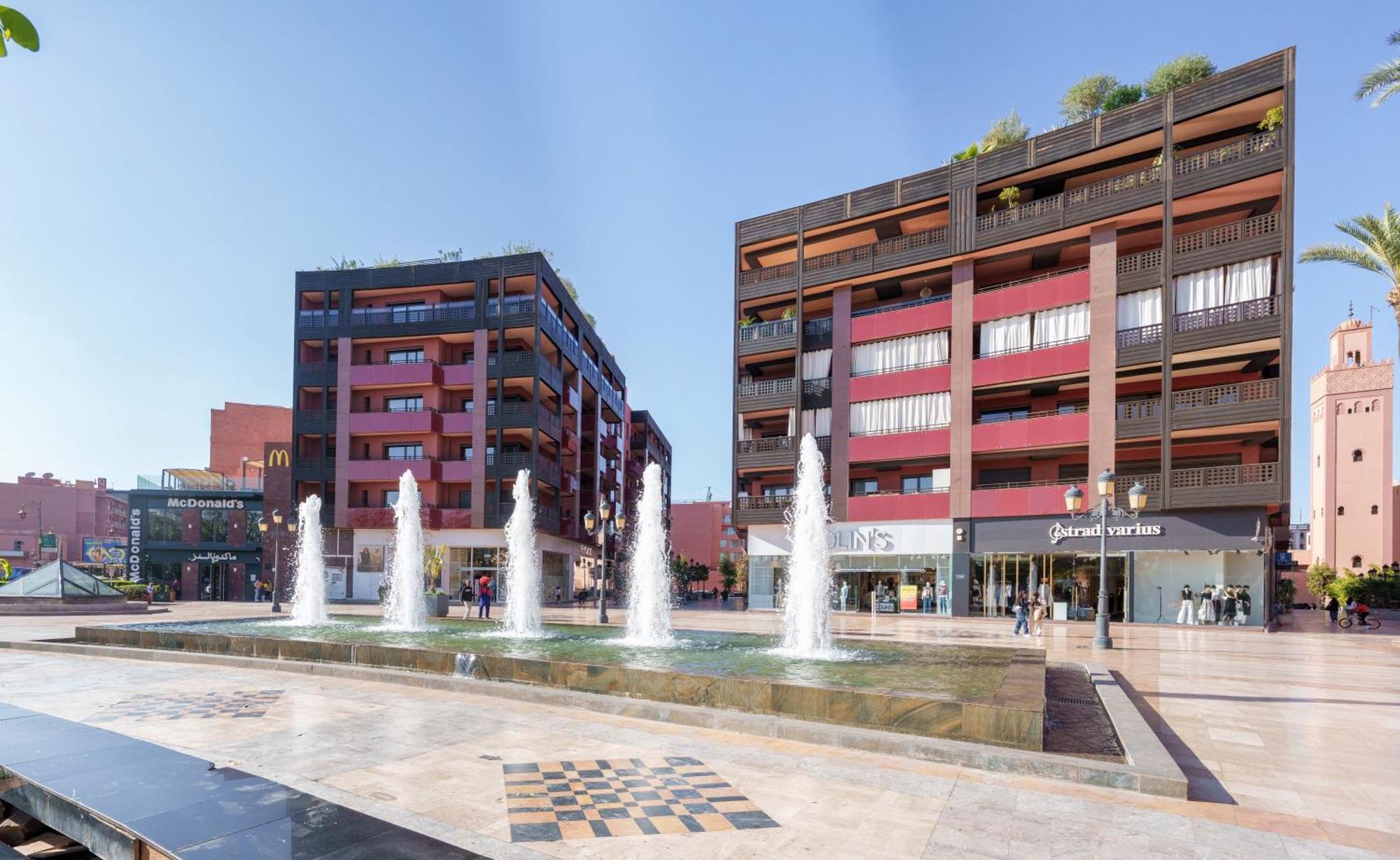 Appartement Chic Gueliz Plaza Avec Vue Marrakesch Exterior foto