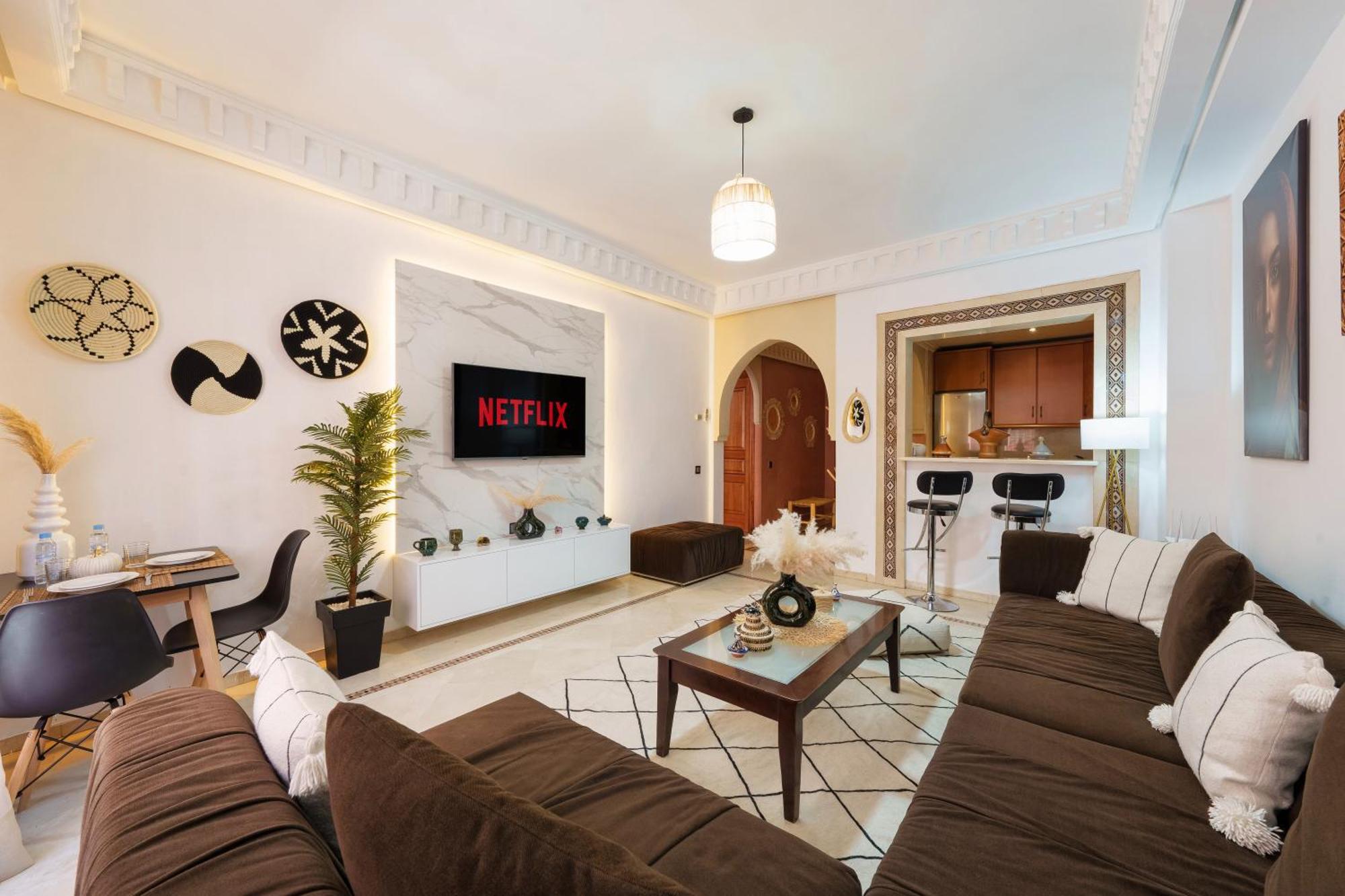 Appartement Chic Gueliz Plaza Avec Vue Marrakesch Exterior foto