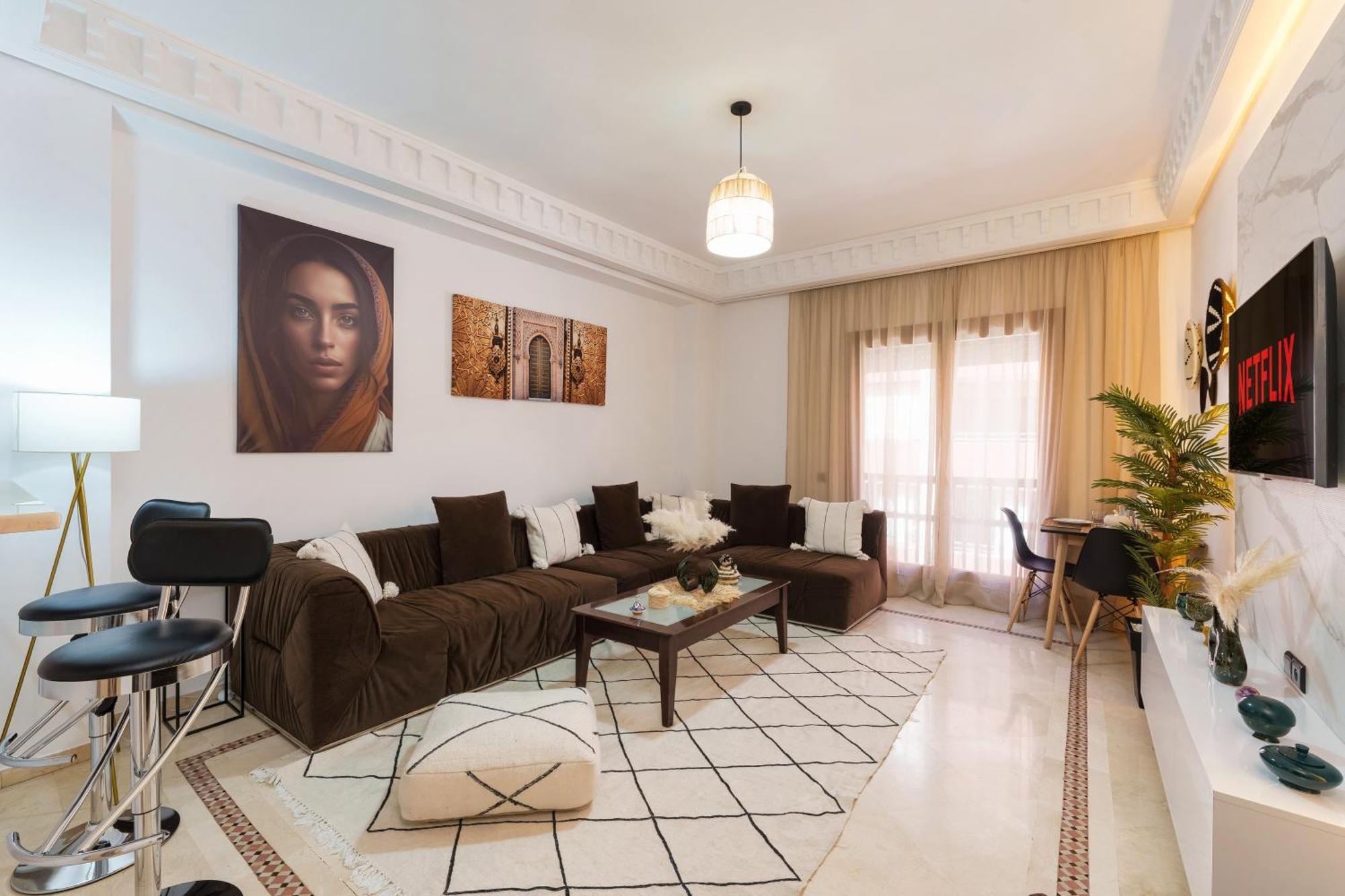 Appartement Chic Gueliz Plaza Avec Vue Marrakesch Exterior foto