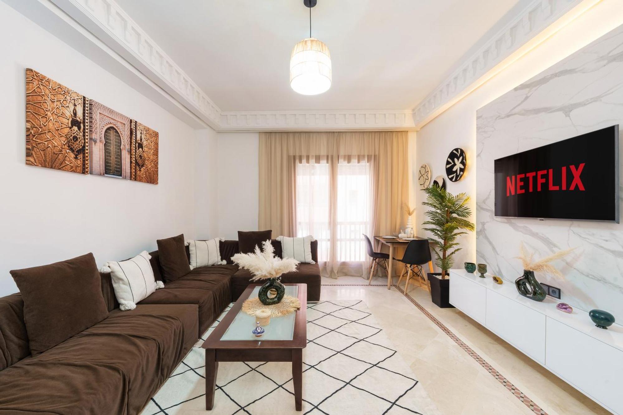 Appartement Chic Gueliz Plaza Avec Vue Marrakesch Exterior foto