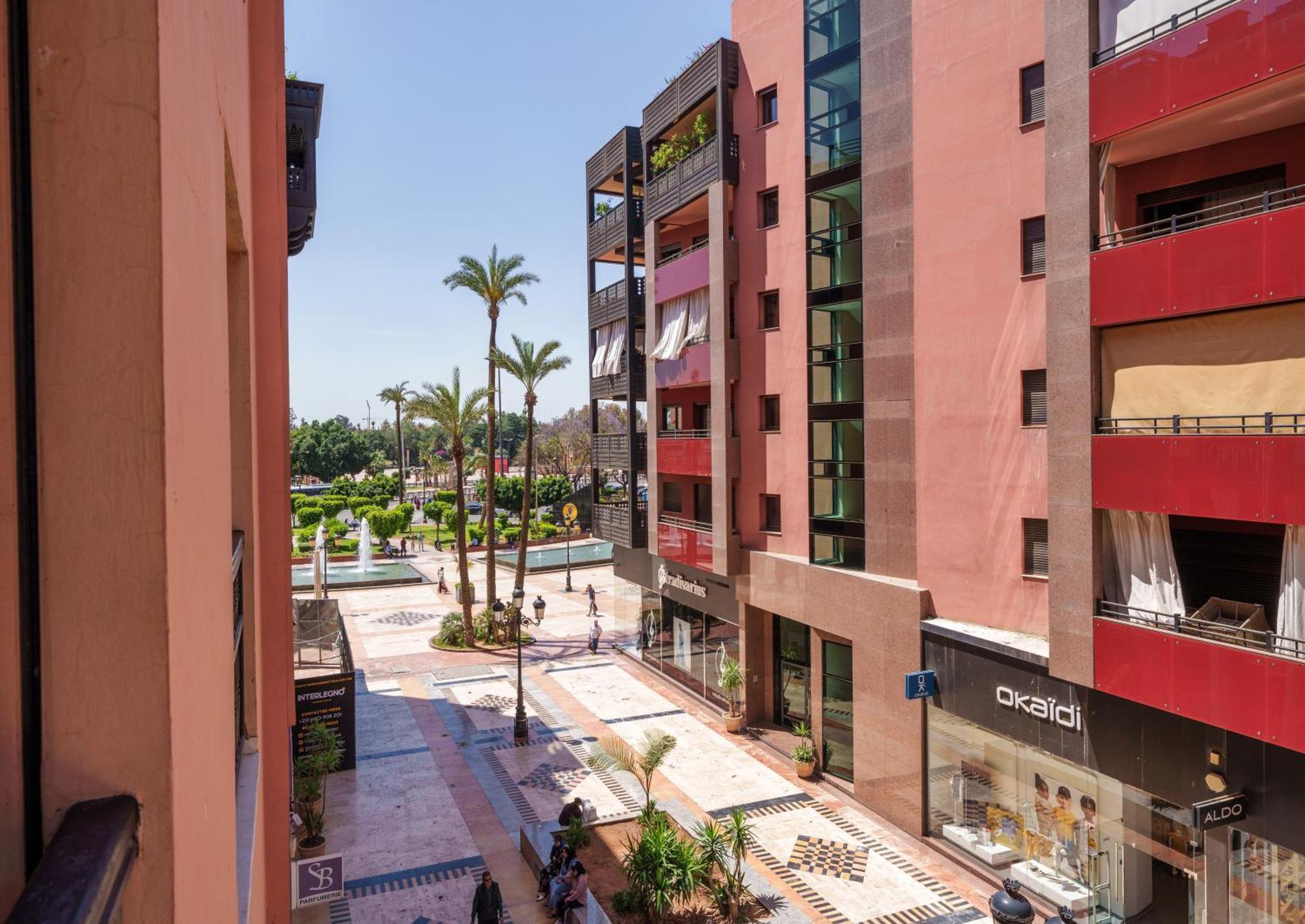 Appartement Chic Gueliz Plaza Avec Vue Marrakesch Exterior foto