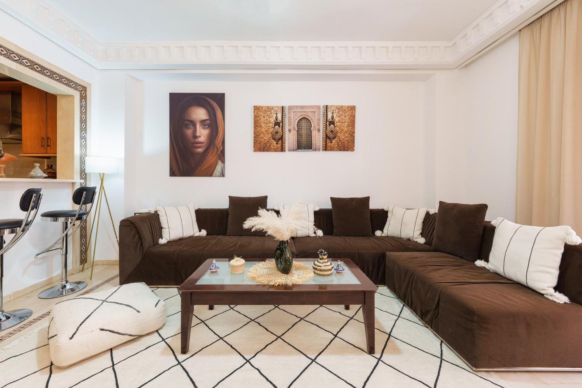Appartement Chic Gueliz Plaza Avec Vue Marrakesch Exterior foto
